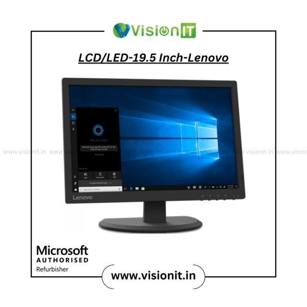Lenovo 19.5-inch LCD/LED monitor with crisp visuals, energy efficiency, and durable performance.