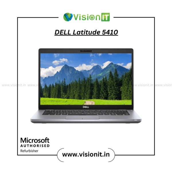 Refurbished Dell Latitude 5410 i5 10th Gen with M.2 NVMe SSD, 14-inch high-performance business laptop.